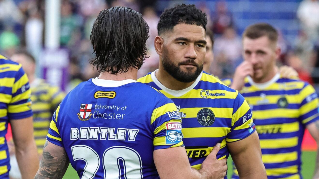Warrington Wolves' Kelepi Tanginoa appears dejected following a defeat in 2026