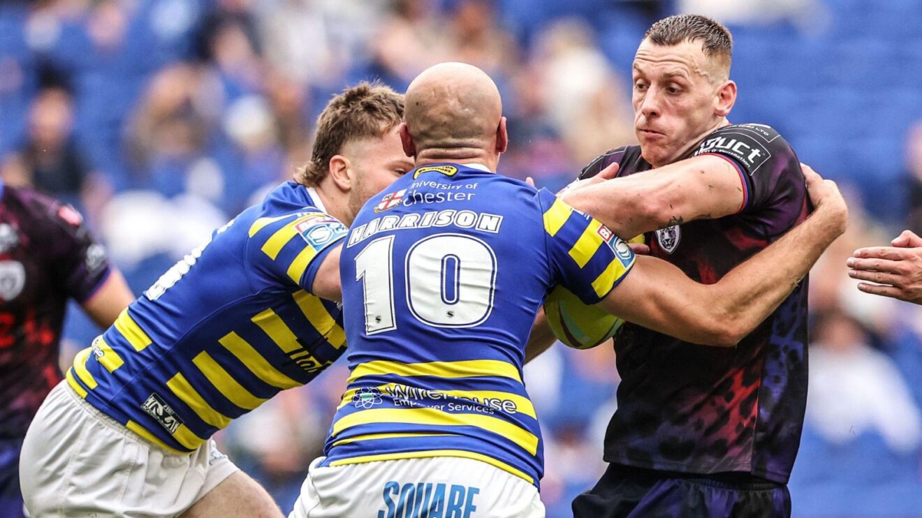Frankie Halton in action for Leigh Leopards in 2026