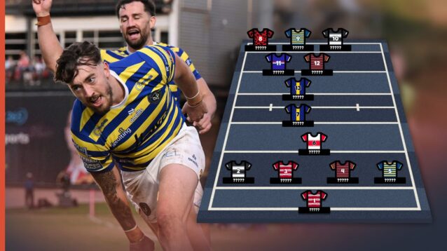 Love Rugby League's Team of the Week from Round 22 of the 2026 Super League season, shown with Warrington Wolves' Matty Ashton as the cover star