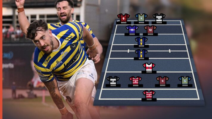 Love Rugby League's Team of the Week from Round 22 of the 2026 Super League season, shown with Warrington Wolves' Matty Ashton as the cover star