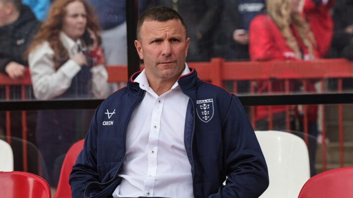 Willie Peters sits in the dugout ahead of a Hull KR game in 2026