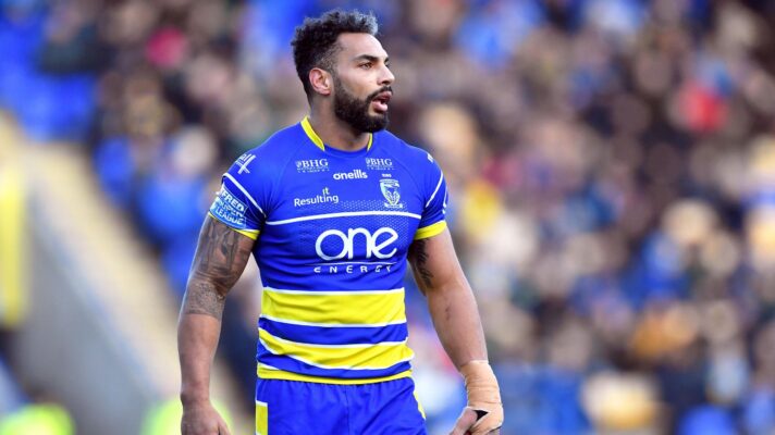 Ryan Atkins in action for Warrington Wolves in 2019