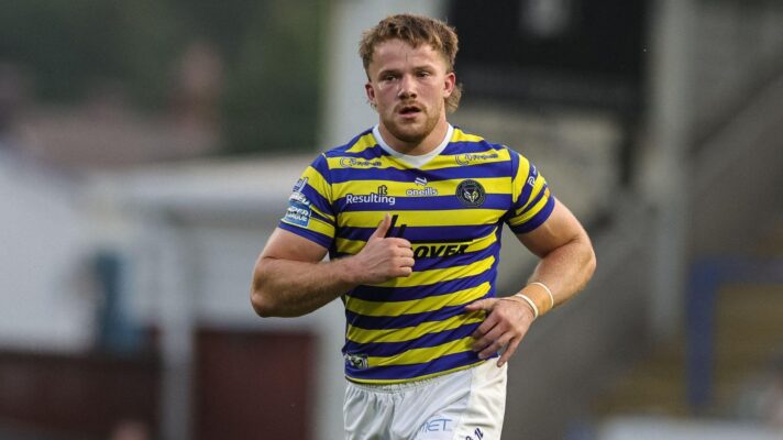 Luke Thomas in action for Warrington Wolves in 2026