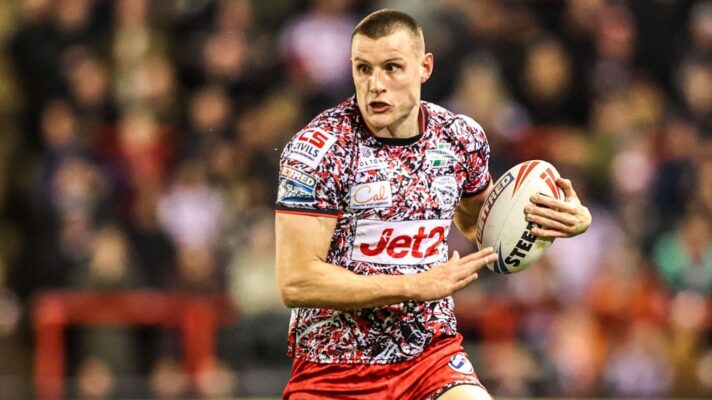 Innes Senior in action for Leigh Leopards in 2026