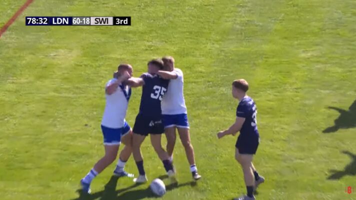 A huge brawl erupted between London Broncos and Swinton Lions.