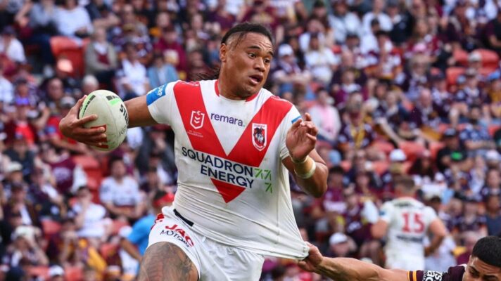 Moses Suli in action for St George Illawarra Dragons