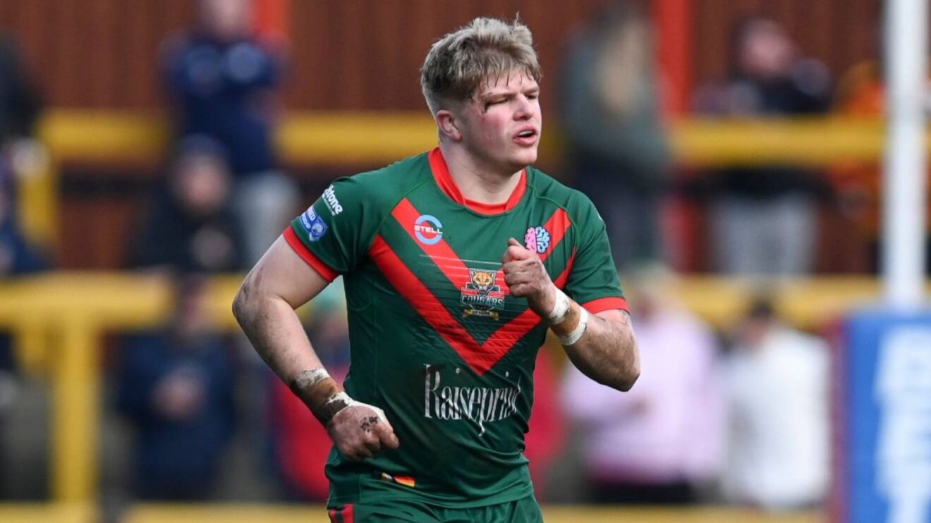 Dylan Proud in action for Keighley Cougars in 2026