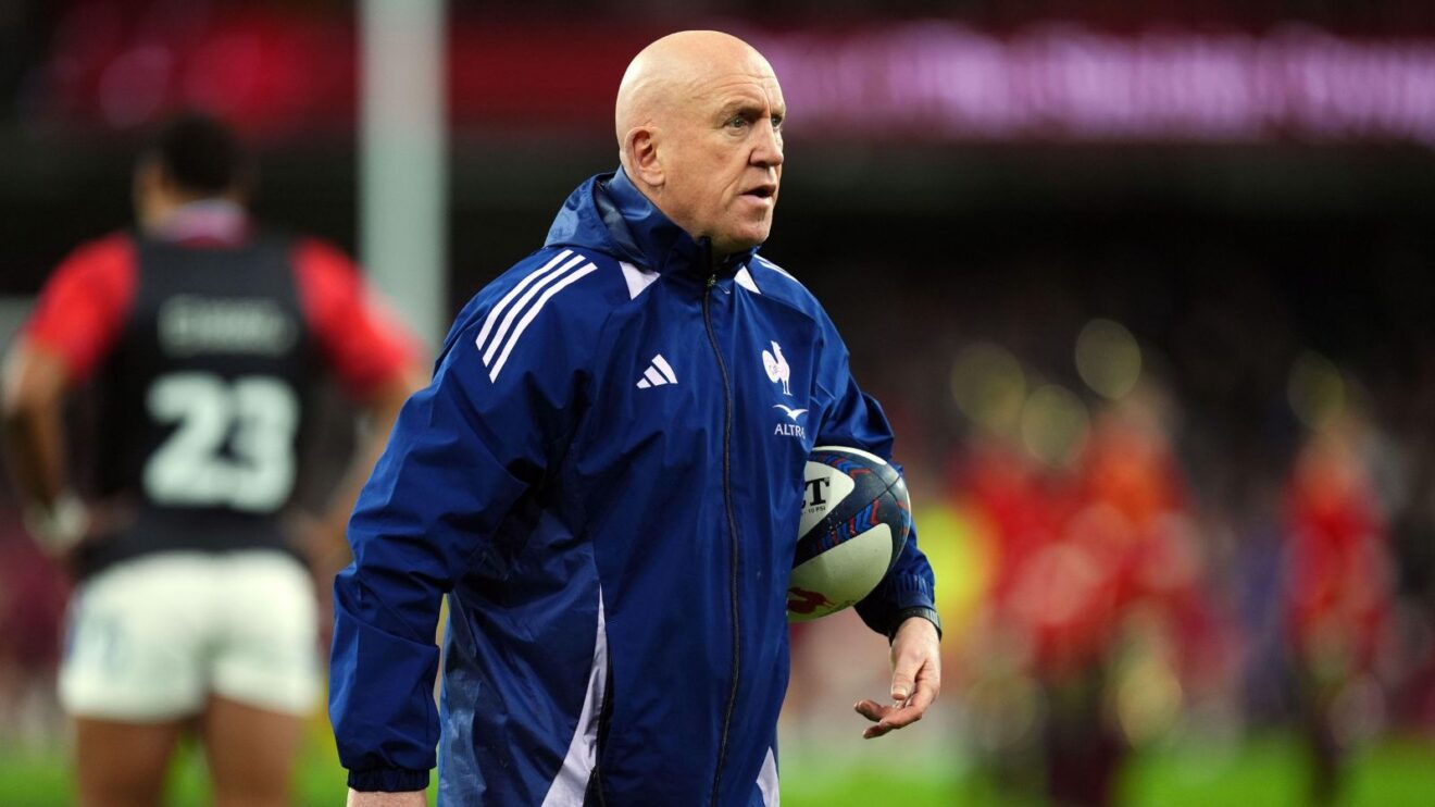 Shaun Edwards pictured ahead of a Six Nations game in 2026 during his time working with France's rugby union side