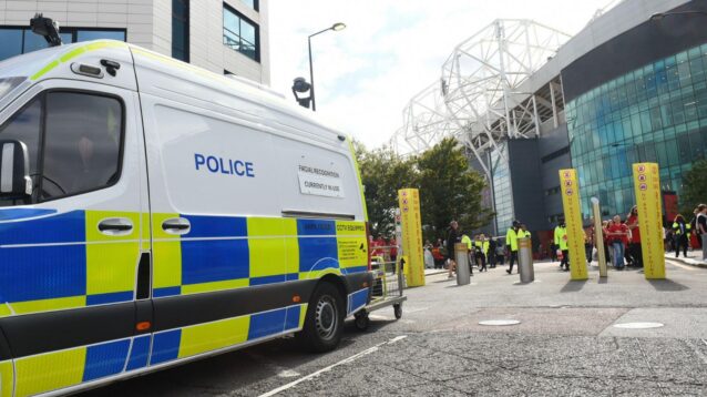 A police van situated at Old Trafford