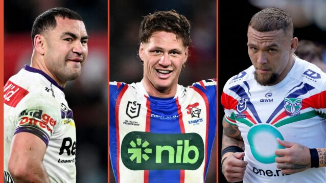 A three panel image of Jahrome Hughes, Kalyn Ponga and James Fisher-Harris