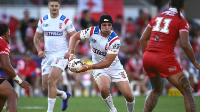 Victory Radley in action for England against Tonga in the 2026 Rugby League World Cup